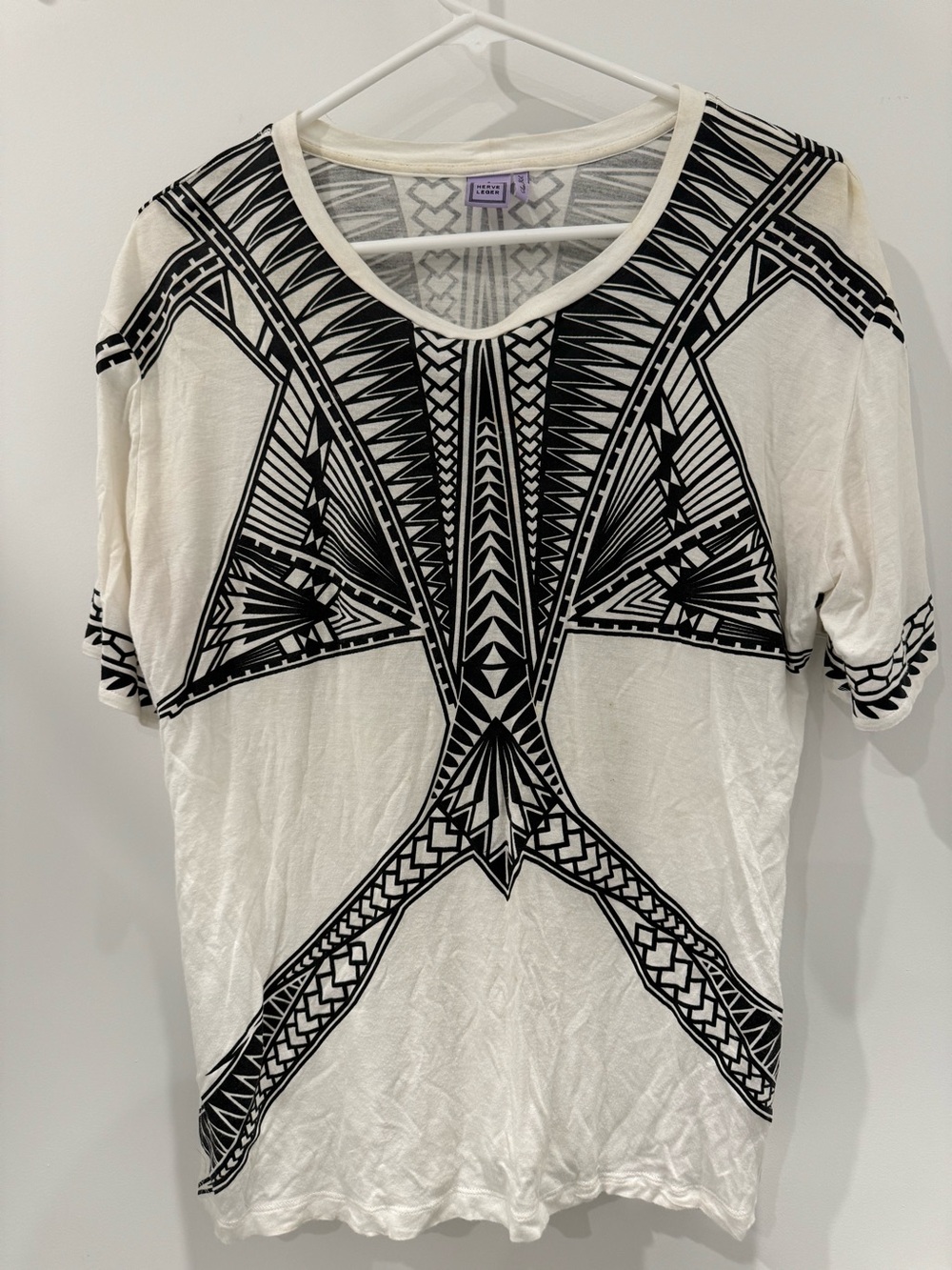 Herve Leger Dahlia Geometric Graphic T-Shirt Size Small